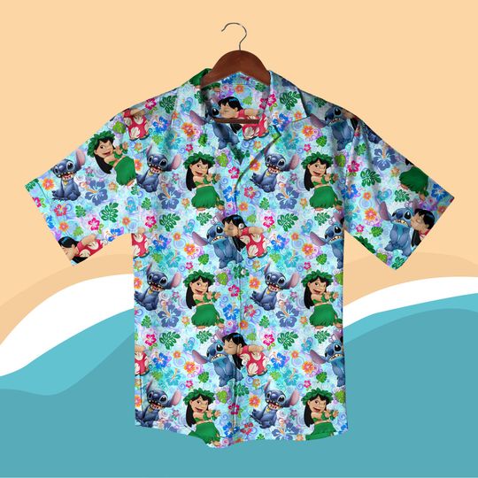 Lilo And Stitch Hawaiian Shirt Colorful Tropical Matching Outfit, Vacation Beachwear, Summer Aloha Clothes for Men & Women Stitch Shirt