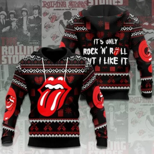 Rolling Stones Tongue Logo 3D Hoodie