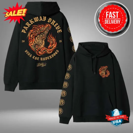 Parkway Drive 5 Year Anniversary Viva The Underdogs 2025 Fire Hand Poly 3D Hoodi
