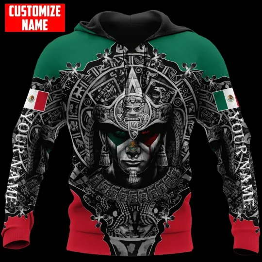 Personalized Name Aztec Mexican Hoodie, Aztec Hoodies For Man And Wome