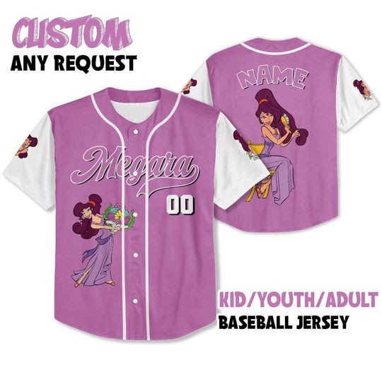 Custom Hercules Meg Jersey Shirt, Hercules Baseball Jersey, Megara Cosplay, Family Shirts