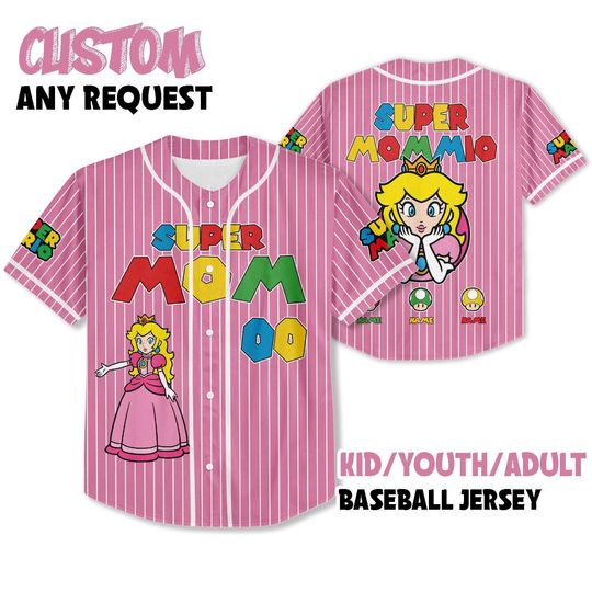 Personalized Super Mommio Baseball Jerseys, Custom Mom Shirt, Super Mom Shirt, Super Mommio Jersey, Mothers Day Shirt, Gift For Mom