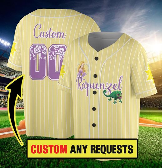 Custom Rapunzel Princess Jersey, Custom Name & Number Kid Youth Adult Jersey, Gift For Fan, Birthday Gift for Kids