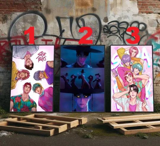 Saja Boys K-pop Demon Hunters Premium Matte Vertical Poster