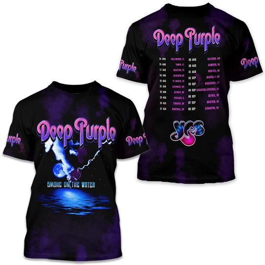 Deep Purple Smoke On The Water 3D T Shirt Gift For Fans Short Sleeves KN719