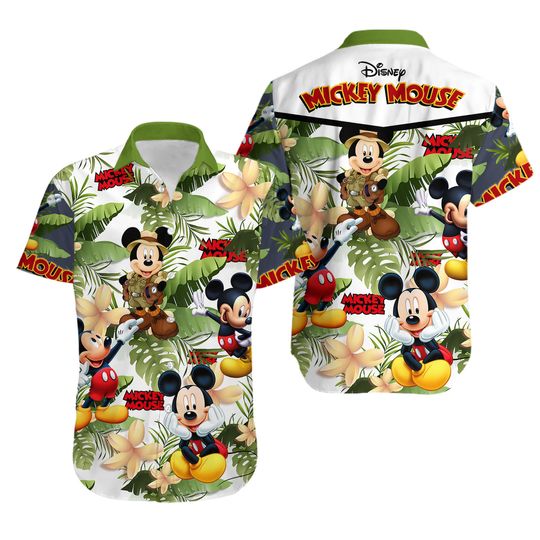 Mickey Hawaiian Shirt And Shorts, Animal Kingdom Hawaii Shirt, Summer Button Up Shirt, Disneyland Vacation Shirt, Family Trip Shirt