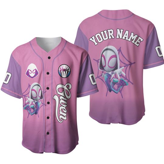 Personalized Ghost Spider Spidey And His Amazing Friends Baseball Jersey, Custom Baseball Jersey Kids, Spider Birthday Girl Jersey