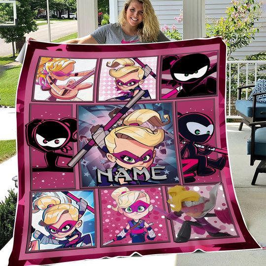 Personalized Ninja Kidz TV Family Blanket, Custom Name Ninja Kidz Blanket, Birthday Gift