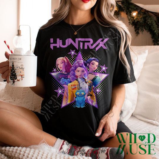 Kpop Huntrix Shirt, Kpop Demon Hunters Shirt, Kpop Huntrix Tee, Mira, Rumi, Zoey, Derpy Tiger Tee, Gift for Huntrix fans, Saja Boys Fans
