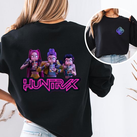 Funny Huntrix Girl KPop Hunters Sweatshirt, Rumi Mira Zoey KPop Sweater, KPop Demon Hunters Sweatshirt, KPop Idol Group Sweater