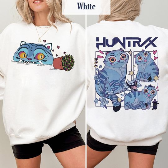 Hunter Tiger Double Sided Sweatshirt, Kpop Demon Anime Sweatshirt, Hunter Fan Gift, Streetwear Graphic Sweatshirt, Anime Lover Gift, Cool Otaku Top Sweatshirt