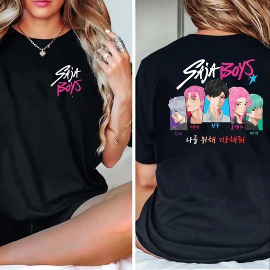 Kpop Demon Hunter Saja Boys shirt, Saja Boys Fan Gifts , Huntrix Kpop Idol Shirt, Kpop Anime Shirt, Demon Hunter Merch, Kpop Fan Tee