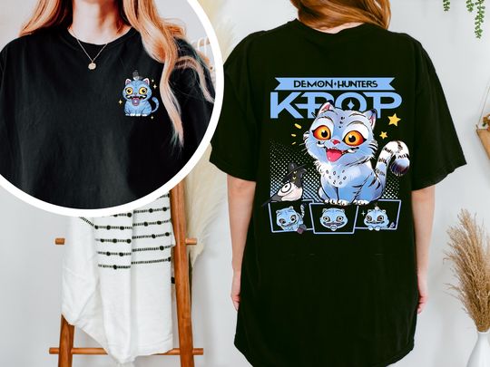Derpy the Tiger K-Pop Demon Hunters T-Shirt Comfort Color Tee,Huntrix Tee,Kpop shirt,Mira,Rumi, Zoey,Huntrix fan,kpop fan,KPop demon Hunter