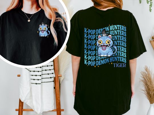 Derpy K-Pop Demon Hunters T-Shirt Comfort Color Tee,Huntrix Tee,Kpop idol group shirt,Mira,Rumi, Zoey,Huntrix fan,kpop fan,KPop demon Hunter