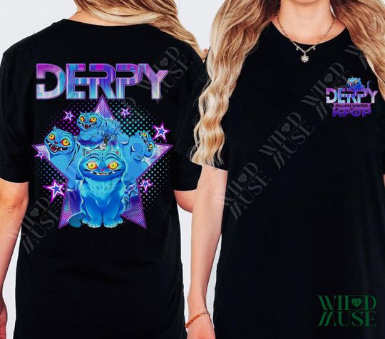 Kpop Derpy Tiger 2 sides Shirt, Kpop Demon Hunters Shirt, Kpop Huntrix Tee, Mira, Rumi, Zoey, Derpy Tiger Tee, Gift for Saja Boys Fans