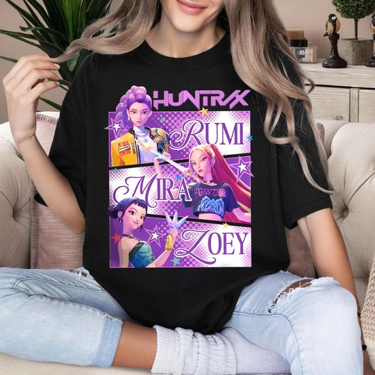 Kpop Demon Hunters Shirt, Huntrix Girl T-Shirt, Kpop idol group Shirt, Mira, Rumi, Joey Shirt, Demon Hunter Merch, Gift for Huntrix fan