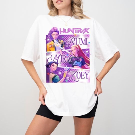 Kpop Demon Hunters Shirt, Huntrix Girl T-Shirt, Kpop idol group Shirt, Mira, Rumi, Joey Shirt, Demon Hunter Merch, Gift for Huntrix fan