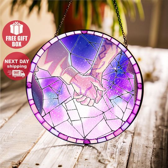 Anime Style Couple Suncatcher  We Could Be... Free Hanging, Kpop Inspired Window Decor, Romantic Aesthetic Gift