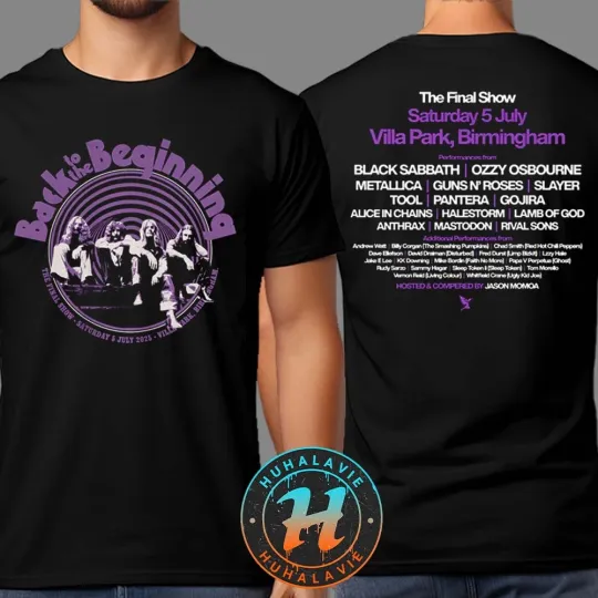 Black Sabbath x Ozzy Final Show 2025 Villa Park Double Sided T-Shirt
