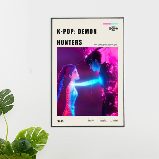 K-POP Demon Hunters vintage movie poster