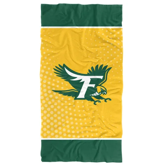 Fitchburg State University Beach Towel/Bath Towel, 30"x60" Radial Dots