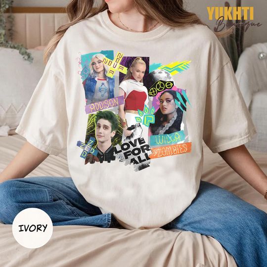 Comfort Colors Disney Zombies 4 Movie Characters Shirt, Zed & Addison Tee, Disneyland Trip 2025, Zombies World Tour Poster Shirt