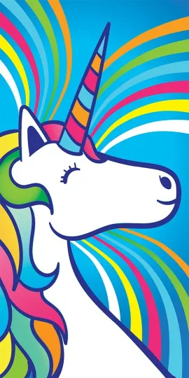Unicorn Beach Bath Towel 30" x 60"  Animals Fantasy Velour 100% Cotton