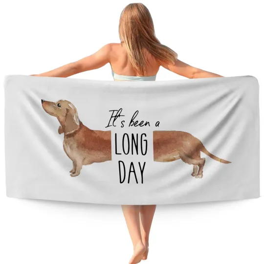 WAITPI Funny Dachshund Dog Beach Towel Gifts for Dog Lovers Owner, Cute It's ...