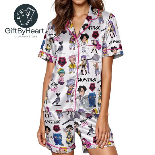 Kpop Pajamas  Saja Boys Shirt & Pants  Demon Hunters Huntrix Merch  Kpop Fan Sleepwear  Gift for Kpop Lovers