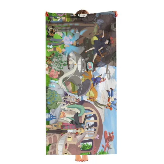 Totoro Beach Towel Quick Drying Microfiber Lightweight 30"x60" Birthday Gift