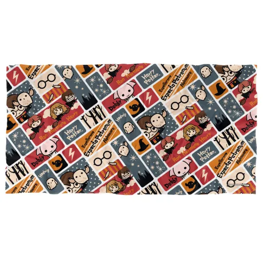 Harry Potter Cute Chibi Pattern Officially Licensed Beach Towel 30"x60"