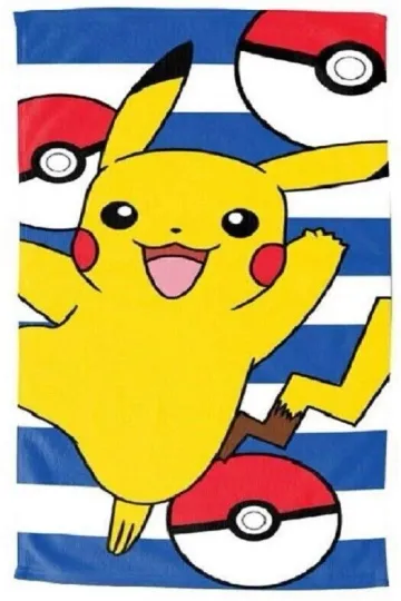 New Pika PKM Go Bath Beach Pool Gift Towel Pokeball Game Anime Mouse NIP