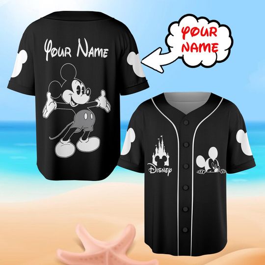 Personalized Name Disney Family Vacation 2025 Baseball Jersey, Mickey Mouse Ears Castle Basketball Jersey, Magic Kingdom, Disneyland Shirt