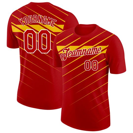 Custom US Navy Blue Gold Black-Ice Blue 3D Esports Performance T-Shirt