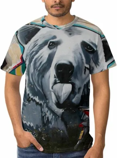 Snbidmk Mens Casual Tees Short Sleeve Tshirt with 3D Street Graffiti Pattern