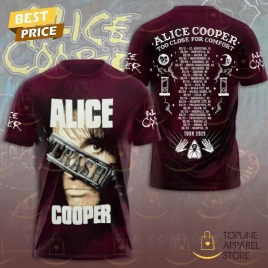 Alice Cooper Too Close For Comfort 3D T-Shirt