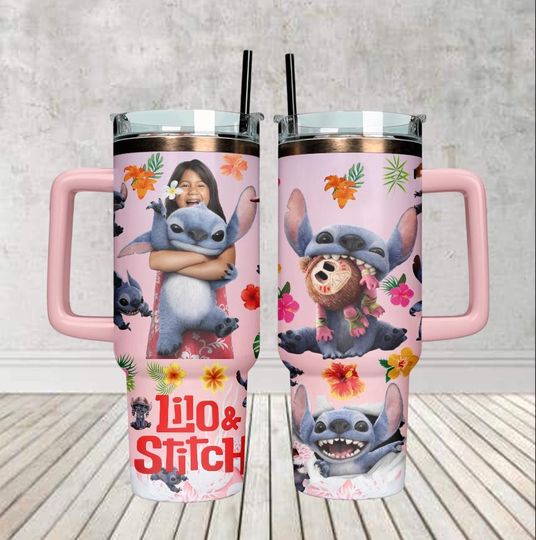 Stitch And Lilo Tumbler 40 oz, Ohana Means Family Tumbler Cup, Magic Kingdom Stainless Tumbler, Disney Stitch Tumbler 40oz