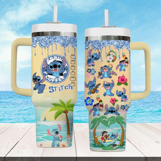Personalized Disney Stitch 40oz Tumbler, Stitch Summer Drinkware, Lilo And Stitch Stainless Tumbler, Disneyland Trip Tumbler For Fan