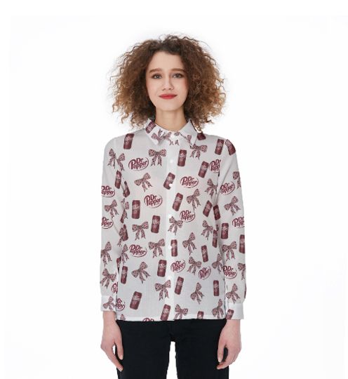 Dr Pepper Linen Shirt Women, Gift For Dr Pepper Soda Lover, Dr Pepper Logo Women Blouses, Blouse Women Shirt For Pepper Lover