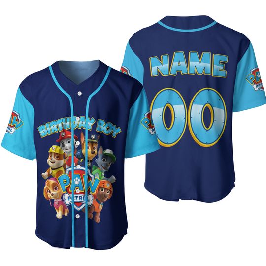 Personalized Patrol Birthday Jersey, Custom Family Patrol Jersey, Patrol Birthday Boy/Girl Baseball Jersey, Paw Patrol Birthday