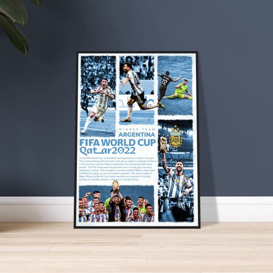 Argentina World Cup Poster - Messi Wall Art, Football Legend Decor