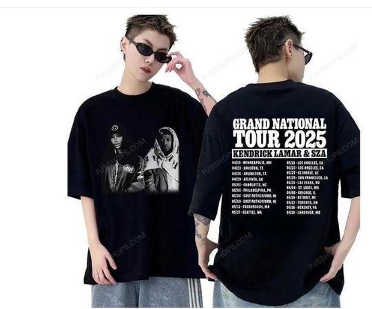 Kendrick Lamar-Sza Grand National Tour 2025 Album T Shirts Men Women Hip Hop Gothic Clothing T-shirt