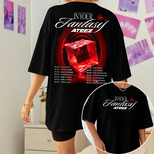 Ateez In Your Fantasy World Tour 2025 T-shirt, Ateez Lemon Drop Shirt, Ateez Golden Hour Part 3 Shirt, Ateez World Tour 2025 Shirt