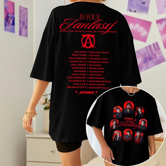 Ateez In Your Fantasy World Tour 2025 T-shirt, Ateez Lemon Drop Shirt, Ateez Golden Hour Part 3 Shirt, Ateez World Tour 2025 Shirt