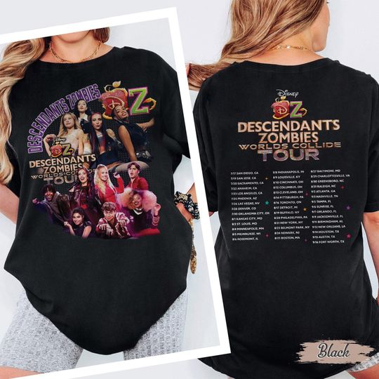 Double Sided Descendants Zombies World Tour T-Shirt, Disney The Rise Of Red Characters, Summer Music Festival Outfits