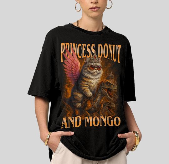 Vintage 90s Graphic Princess Donut and Mongo T-shirt, Dungeon Crawler Carl Gifts For Man and Women Unisex T-shirt
