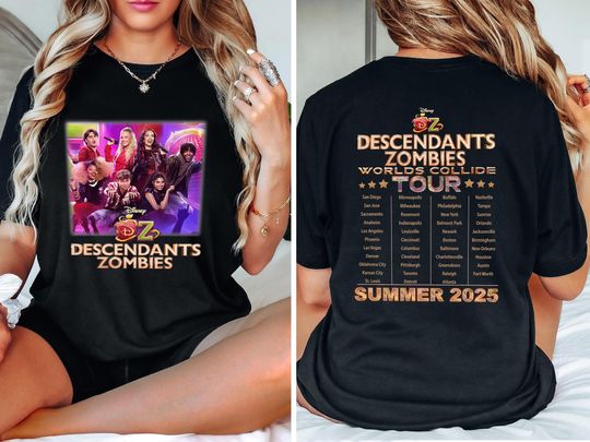 Comfort Colors Descendants Zombies Worlds Collide Tour T-Shirt - Team Matching Shirt