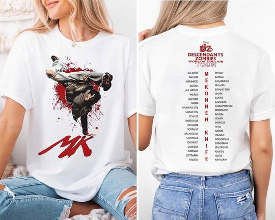 Disney Descendants Zombies Worlds Collide Tour Mekonnen Knife T-Shirt, Disney Summer Tour 2025 Shirt, Disney Zombies 4 Summer Music Festival