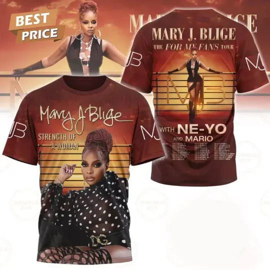 Discover Mary J Blige The For My Fans Tour 2025 3D Shirt