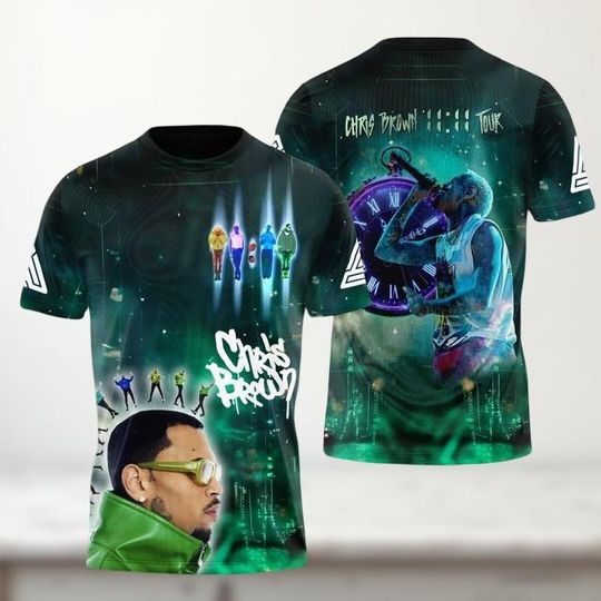 Chris Brown Neon 11:11 3D Shirt,  Rap Tour 3D Tee, Concert Shirt, Hip Hop Tour Merch, Chris Brown Tour 2025 Shirt